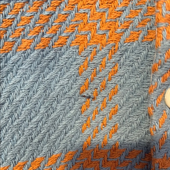 WAX London Blue and Orange Plaid Overshirt Men's Small - Picture 7 of 7